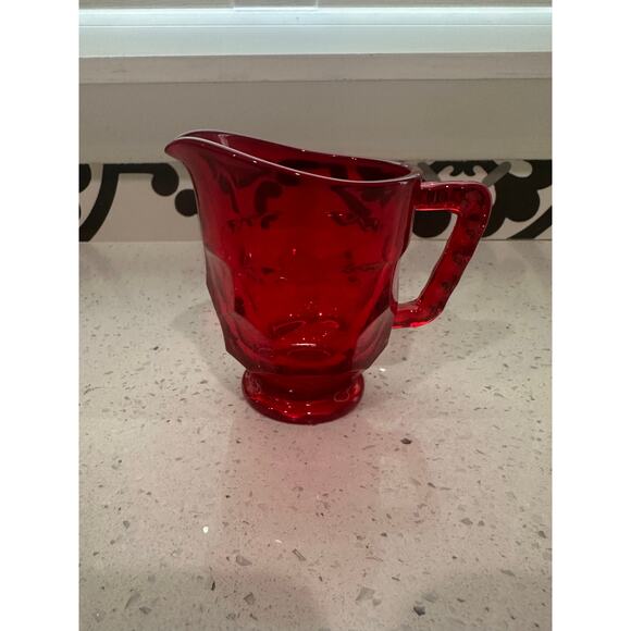 Viking Glass Other - Vintage Viking Glass Georgian Ruby Red Glass Creamer Pitcher